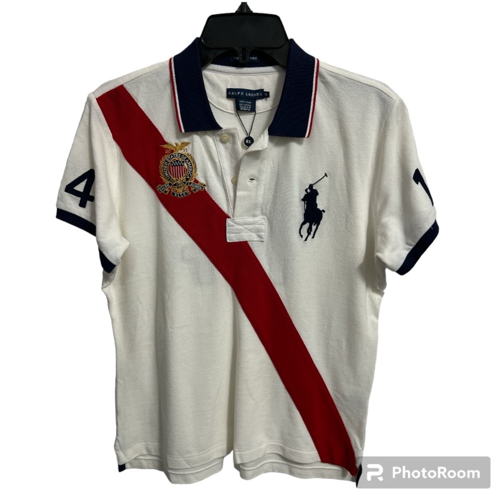 Ralph Lauren Women’s The Skinny Polo Big Pony U.S.A Crest Size: XL